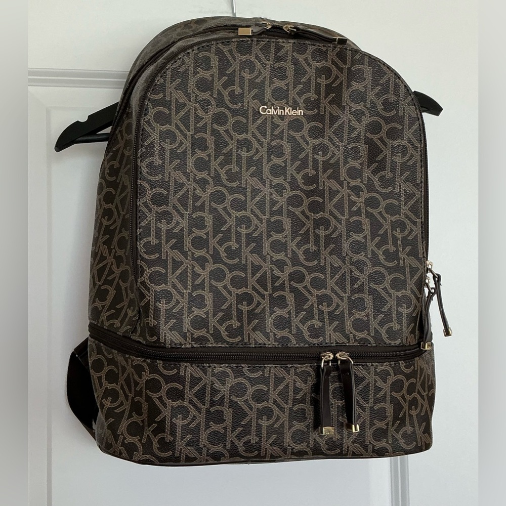 Calvin Klein Monogram Brown Backpack